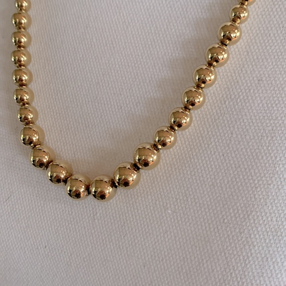 Napier Vintage Gold Tone Metal Beads Necklace 12” Strand Graduated Size Balls - Picture 7 of 8